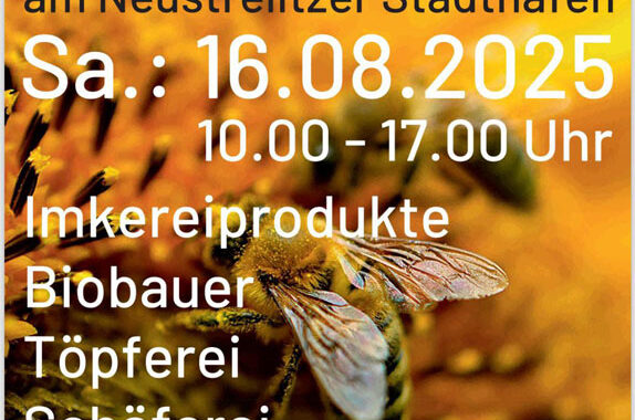 Abbildung des Plakates zum Honig- und Regionalmarkt am 16. August 2025